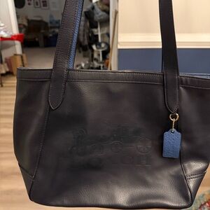 Coach blue Leather Tote Bag